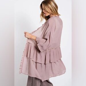 Pink Blush Maternity Kimono Size Small Open Cardigan S Coverup